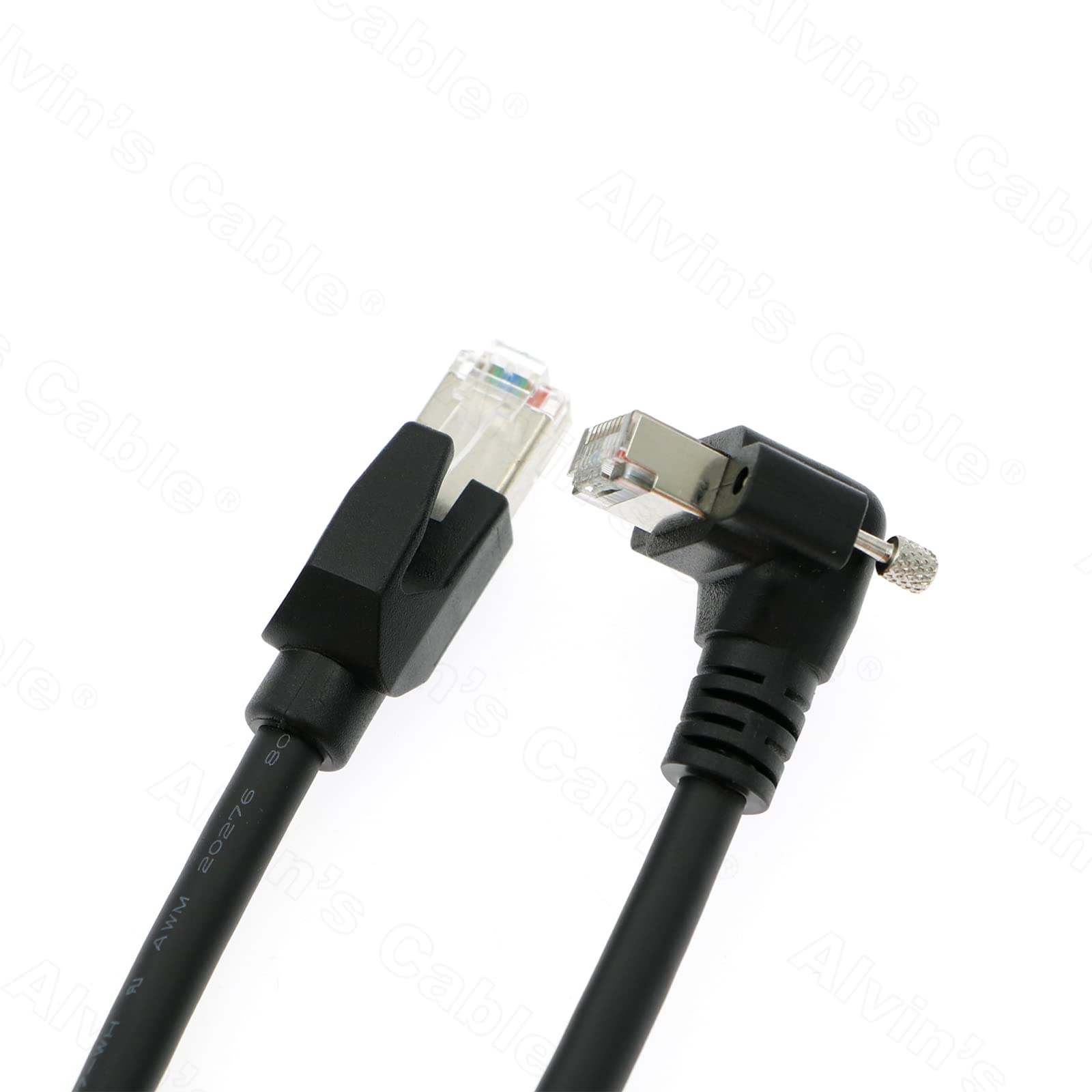 Alvin&#39;s Cables GigE Cat6 S STP Screw Lock Horizontal RJ45 DrC Cable for Basler Cameras 3M 5M 10M
