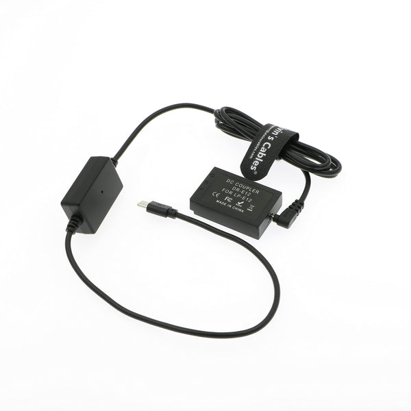 Alvin's Cables Type-C PD to LP-EL12 Dummy Battery Power Cable for Canon EOS M M2 M10 M50 M100 M200 DSLR Cameras