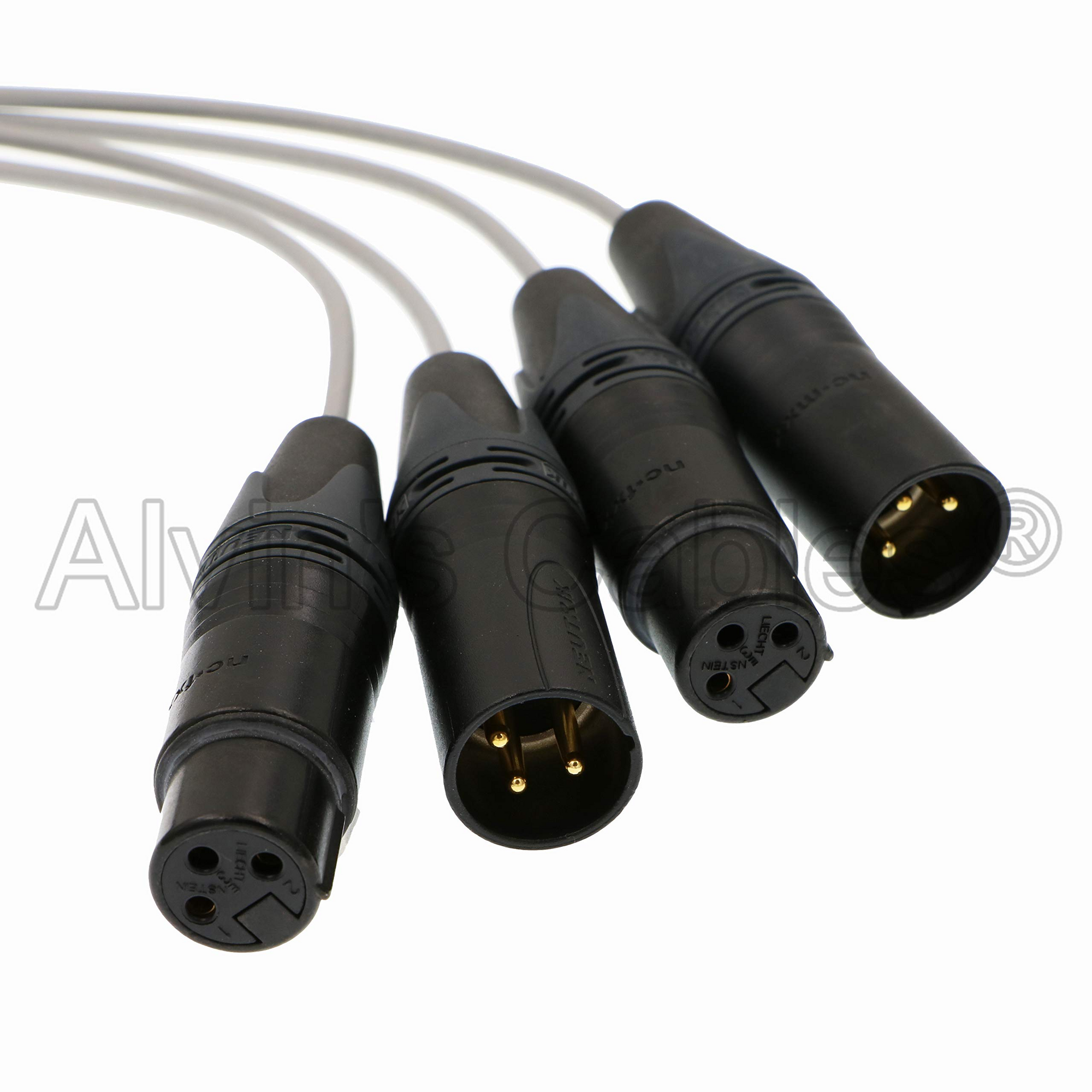 Alvin&#39;s Cables Breakout Audio Input Output Cable for Atomos Shogun Monitor Recorder 10 Pin Male to 4 XLR 3 Pin
