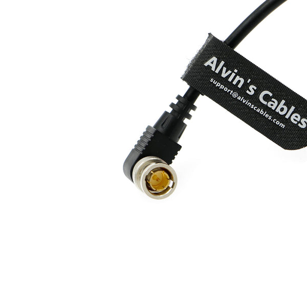 Alvin's Cables 3G HD SDI 75 Ohm BNC Male to BNC Male Coaxial Cable Coiled Cable for Blackmagic BMPCC Video Camera Straight to Right Angle