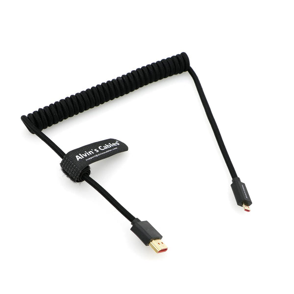 19.68/50cm Coiled Mini HDMI to Full Size HDMI Cable for Ninja