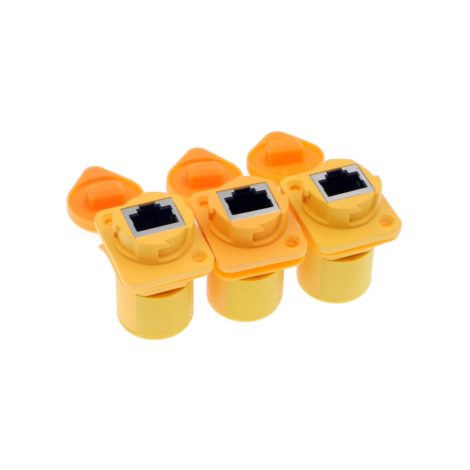 Alvin&#39;s Cables 3 Pcs RJ45 Waterproof Coupler Socket Connector IP65 Ethernet Panel Mount RJ45 Connector