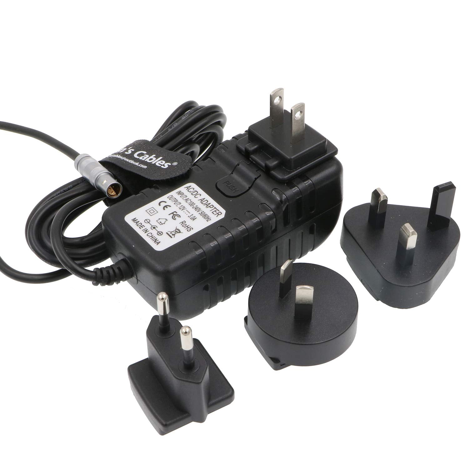 Alvin&#39;s Cables Universal AC with UK EU AU US Plugs Adapter Converter Power Cable for Z CAM E2 Flagship Teradek Cube Hollyland Cosmo 600