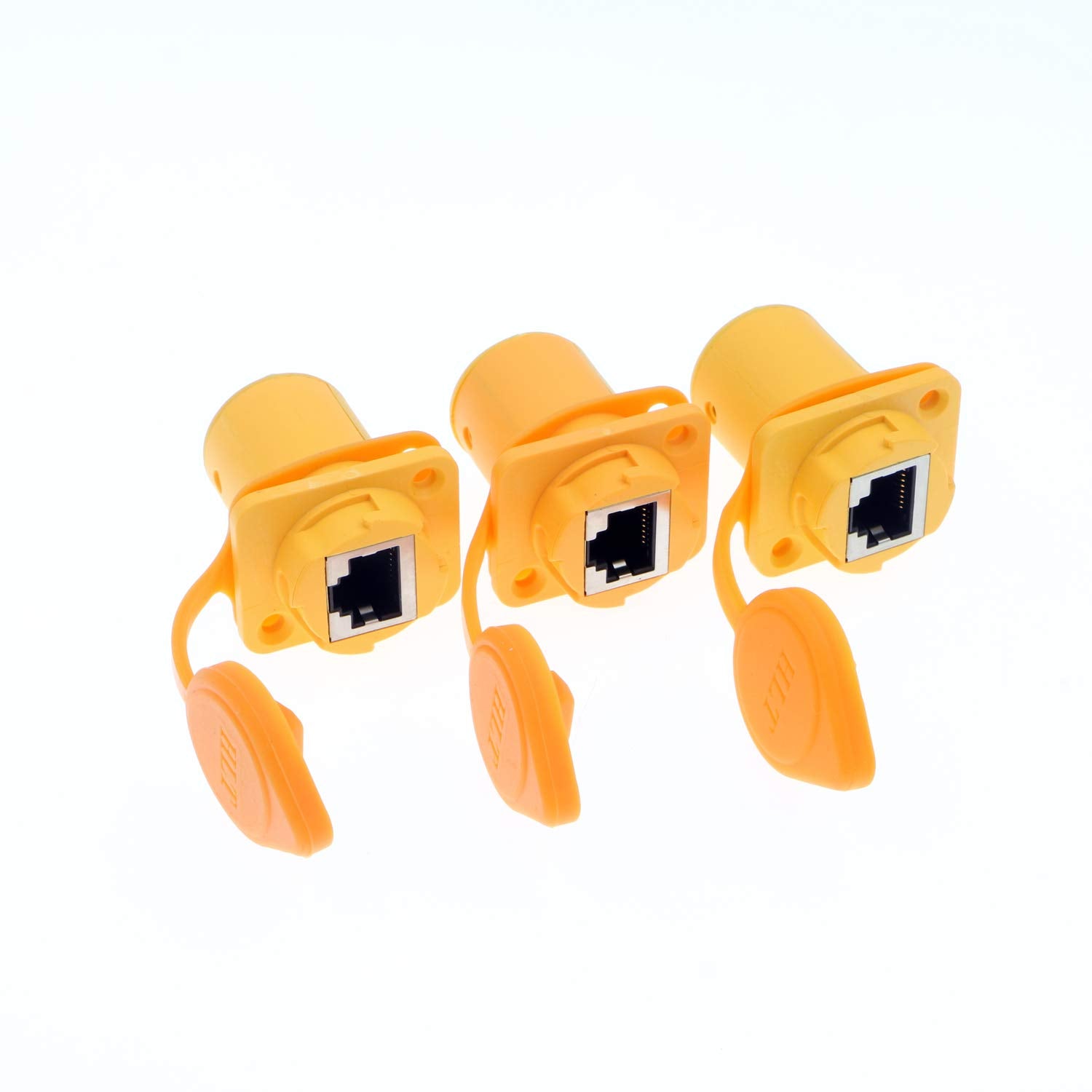 Alvin&#39;s Cables 3 Pcs RJ45 Waterproof Coupler Socket Connector IP65 Ethernet Panel Mount RJ45 Connector
