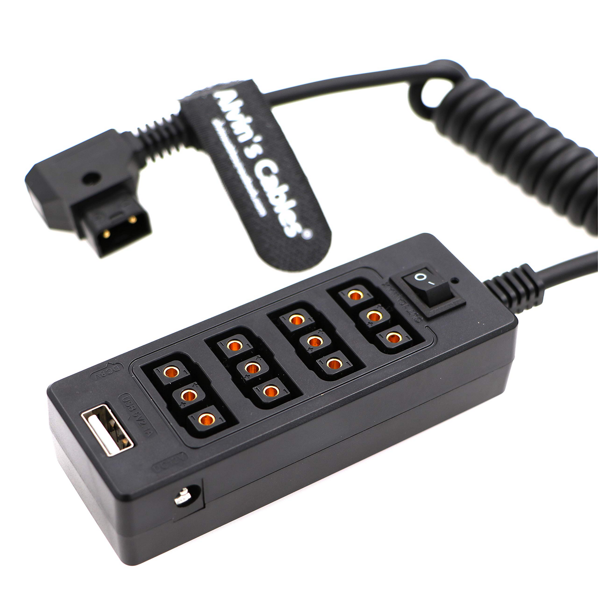 Alvin&#39;s Cables D Tap Male to 4 Port Dtap Female Splitter Power Cable for ARRI RED Cameras TILTA Steadicam IDX Battery