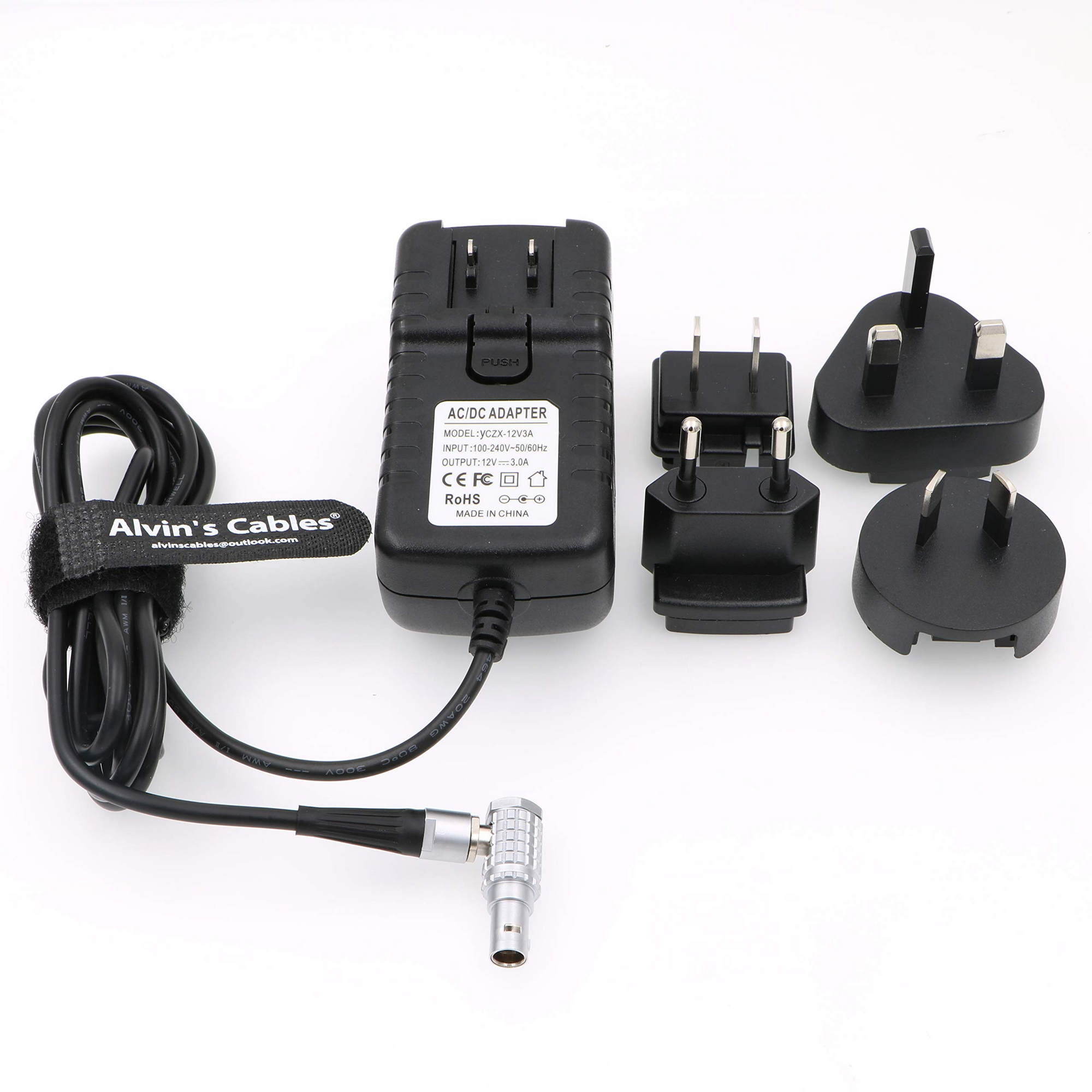 Alvin&#39;s Cables Universal AC with UK EU AU US Plugs Adapter Converter Power Cable for Z CAM E2 Flagship Teradek Cube Hollyland Cosmo 600