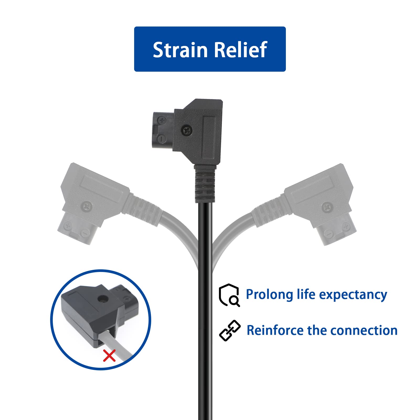 Alvin&#39;s Cables D Tap Male to 4 Port Dtap Female Splitter Power Cable for ARRI RED Cameras TILTA Steadicam IDX Battery