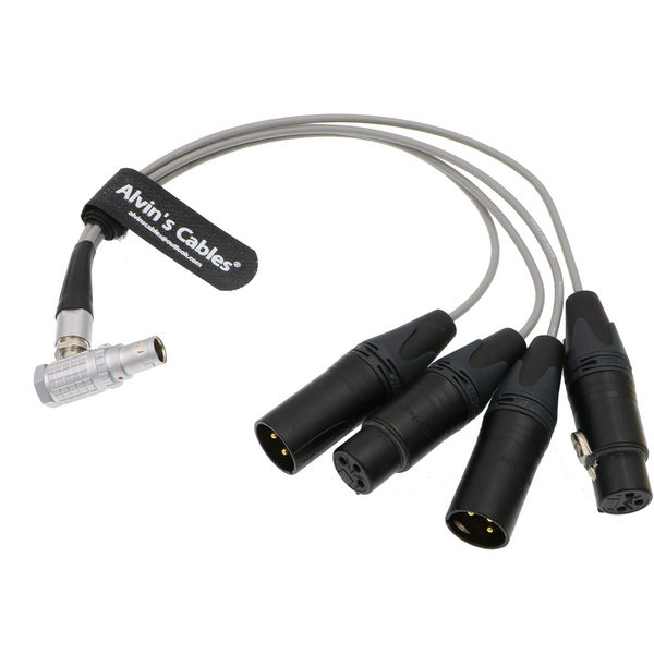 Alvin's Cables Breakout Audio Input Output Cable for Atomos Shogun Monitor Recorder 10 Pin Male to 4 XLR 3 Pin