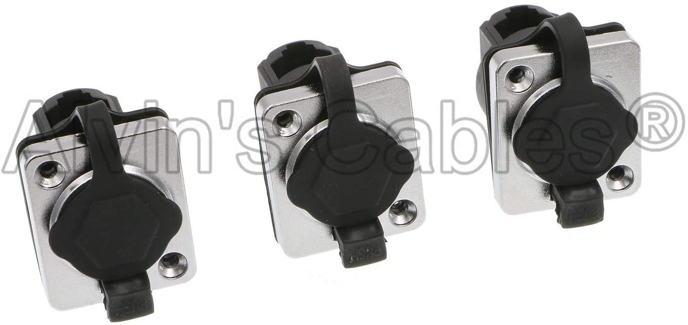 Alvin&#39;s Cables 3 Pcs RJ45 Waterproof Coupler Socket Connector IP65 Ethernet Panel Mount RJ45 Connector