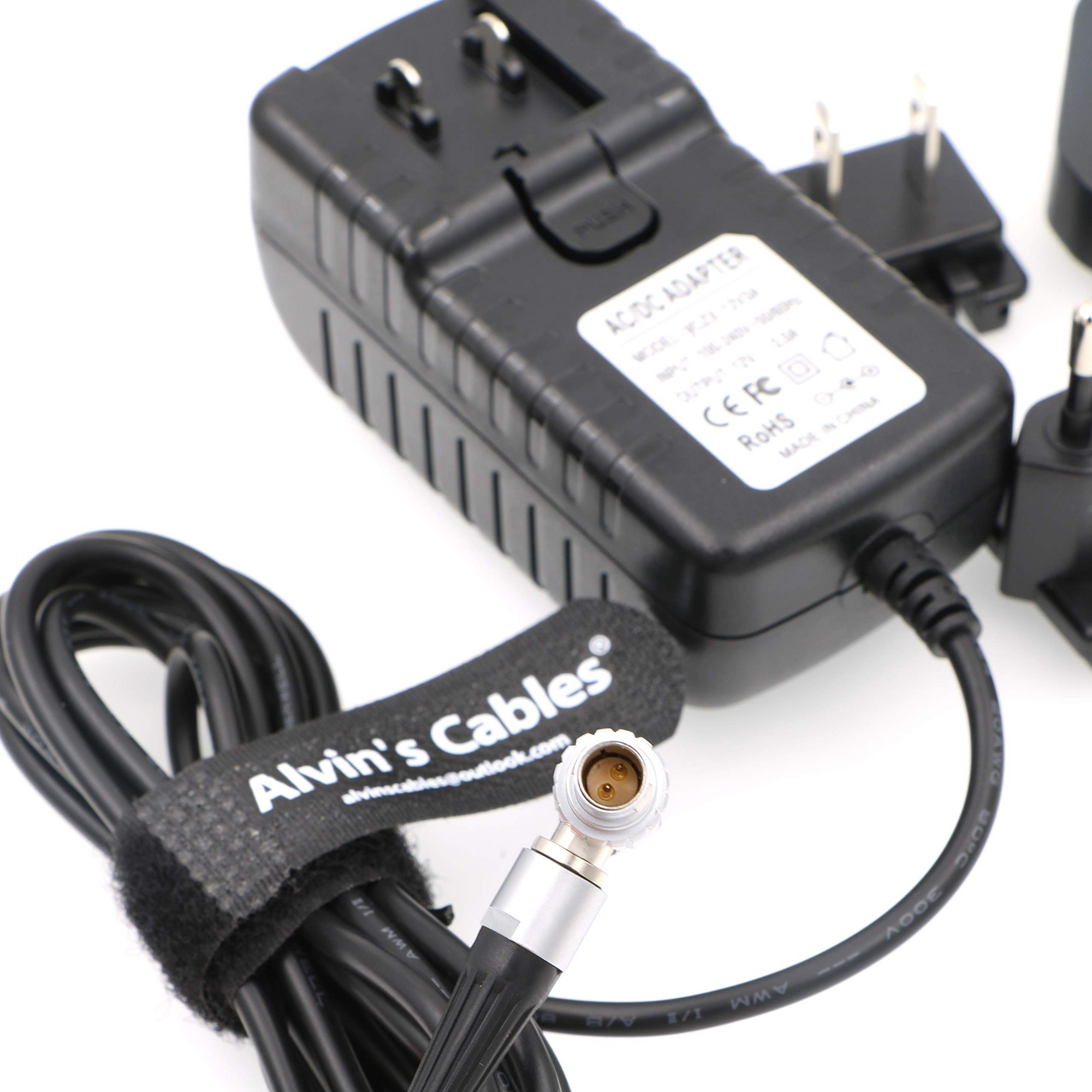 Alvin&#39;s Cables Universal AC with UK EU AU US Plugs Adapter Converter Power Cable for Z CAM E2 Flagship Teradek Cube Hollyland Cosmo 600