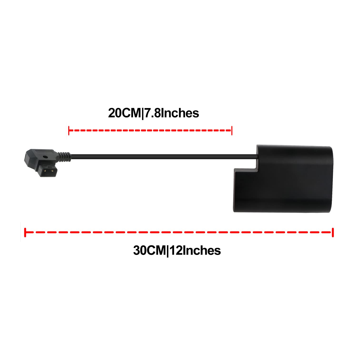 Alvin’s Cables E6 Dummy Battery to D-Tap Power Cable for Canon-R5C Camera 30CM|12Inches