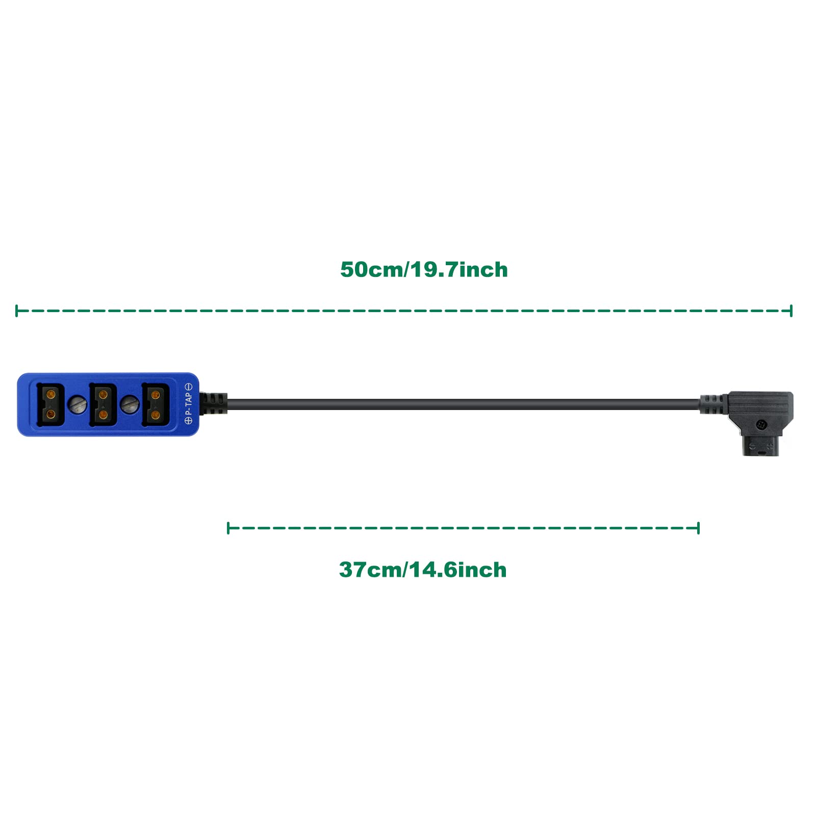 Alvin’s Cables D-tap Splitter P-Tap HUB Cable Dtap Male to Three Port D tap Female Splitter Cable with Screw Threads for ARRI RED Z CAM Cameras TILTA Steadicam IDX V-Mount Battery-Blue