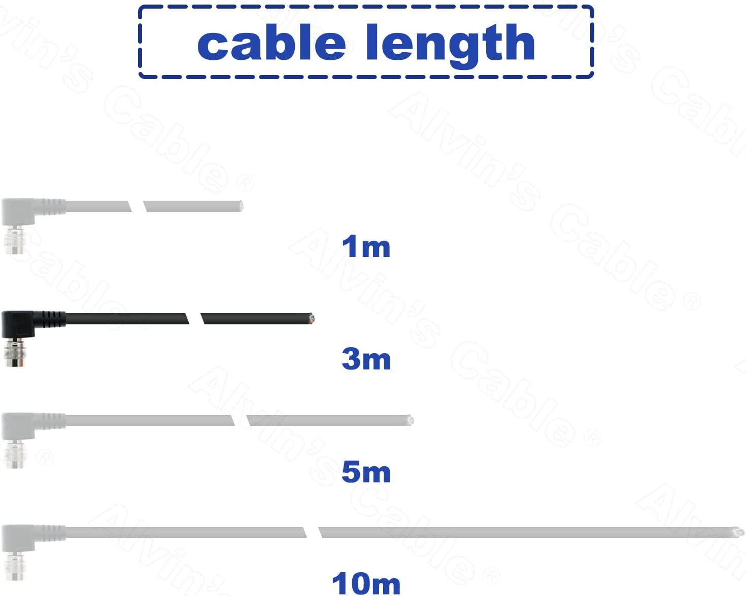 Alvin’s Cable Hirose 6 Pin Female HR10A-7P-6S to Flying Lead Power I/O Cable for Basler GIGE AVT for Sony CCD Camera