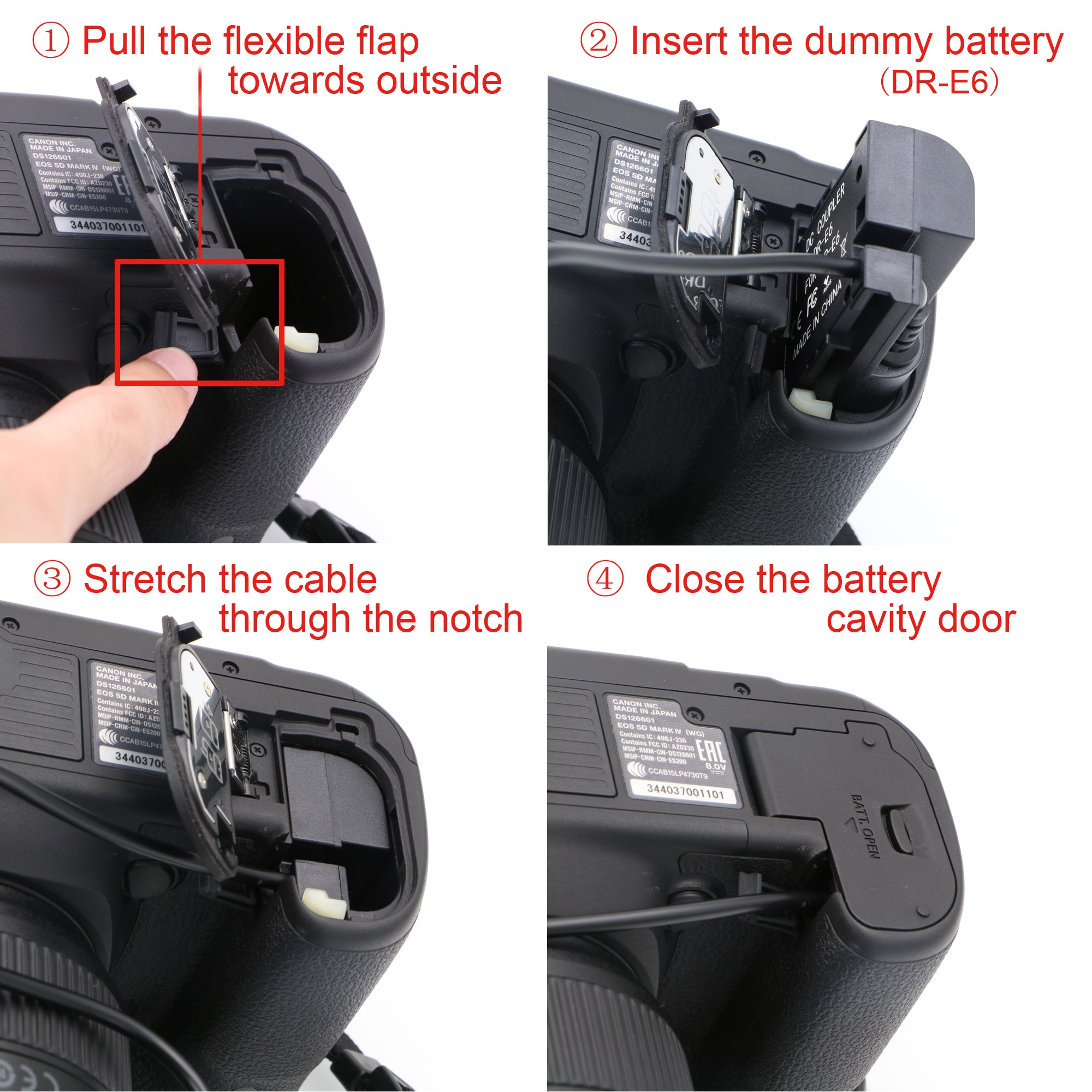 Alvin’s Cables DR E6 DC Coupler Dummy Battery to Dual USB Power Adapter Cable LP E6 Replacement for Canon EOS 5DS R 5D Mark II 5D Mark III 5D Mark Ⅳ 6D 60D 60Da 7D Mark II 70D 80D Fully Decoded